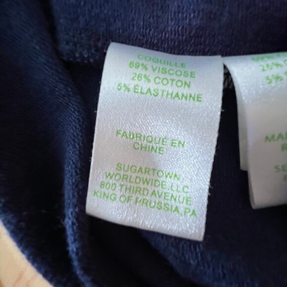 Lilly Pulitzer Minimalist Navy Stretch Knit Tunic Dress Pocket XS - Picture 9 of 10